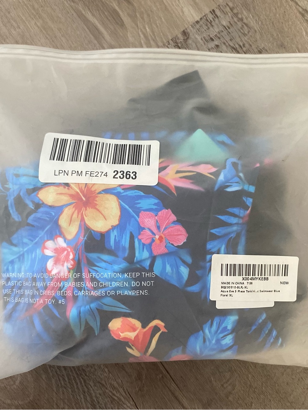 Aqua Eve Woman's 3 Piece Floral Tankini Swimsuit, Swim Boy Shorts, XL - Picture 14 of 15